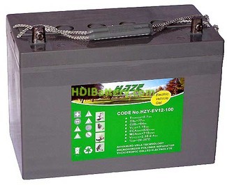 Batera para carro de golf 12v 100ah Gel HZY-EV12-100 HAZE